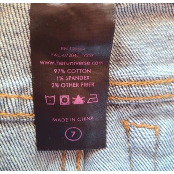 Birds of Prey Harley Quinn NWT Destructed Shorts Hi-Rise  Striped Denim Size 7 - Picture 9 of 10